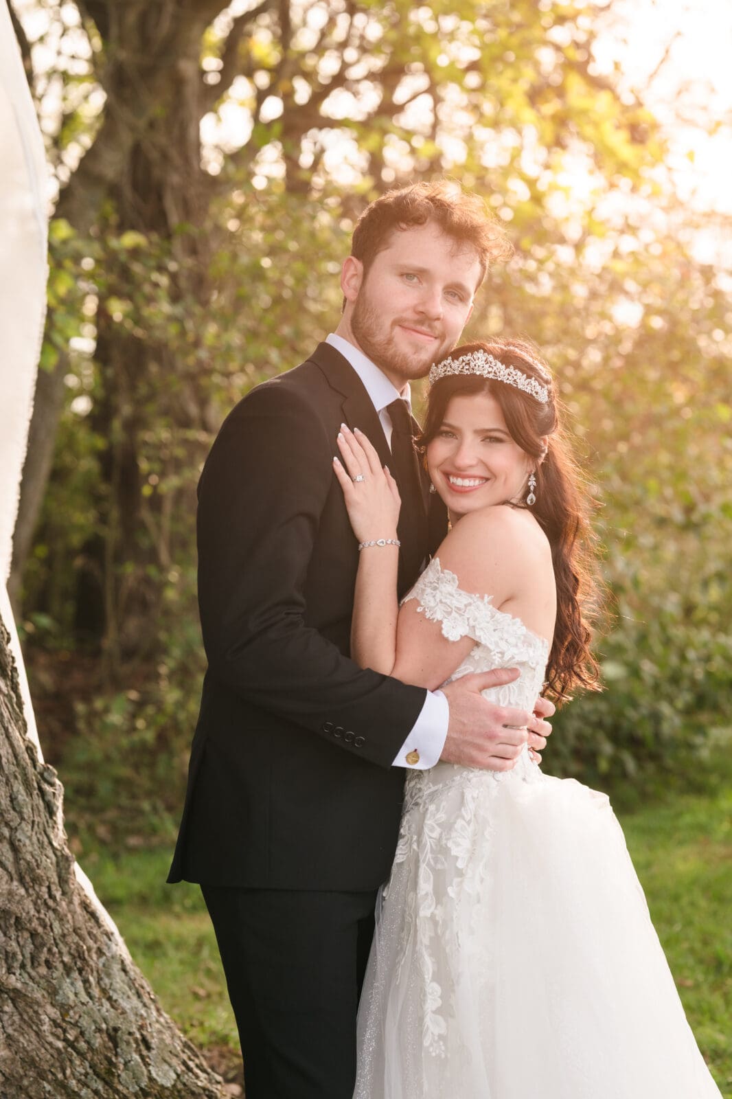 Timeless wedding photography at Aspen & Alston capturing romantic connection couple smiling at the camera